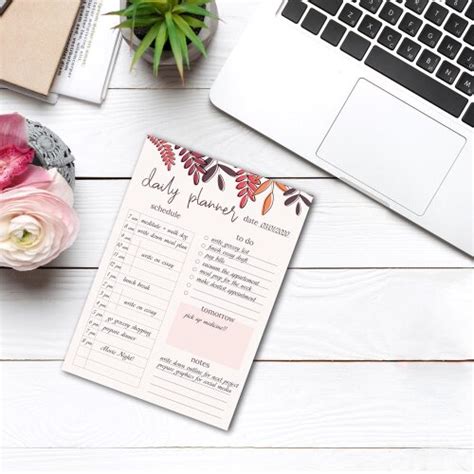 Daily Planner Pad RED LEAVES | Notepad | Paper-Media | Stationery Sho