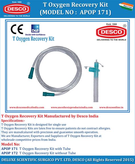 T Piece Oxygen Therapy Recovery Kit - Manufacturers, Exporters ...
