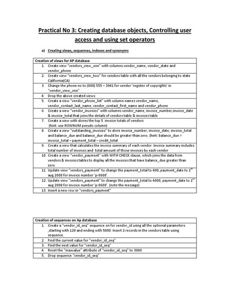 Image result for Database Practical Questions