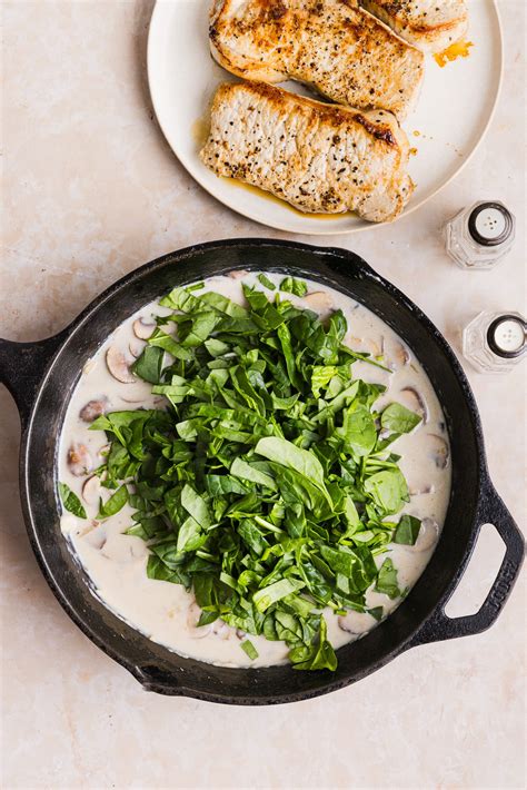 Lightened Up Creamy Garlic Pork Chops - The Balanced Nutritionist