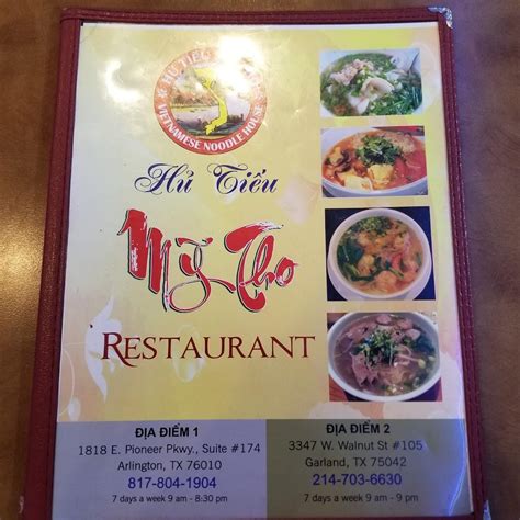 Menu at Hu Tieu My Tho Restaurant, Arlington, E Pioneer Pkwy #174