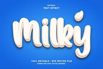 Milky 3d editable text effect | Premium Vector