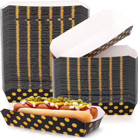 Amazon.com: Colarr 150 Pcs 2 Lb Gold Dots Paper Hot Dog Trays 7 Inch ...