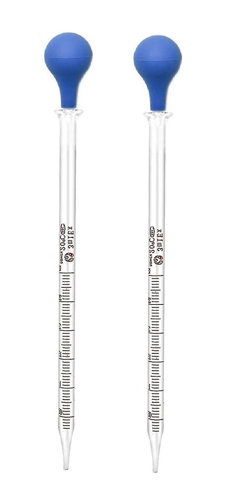 Buy HIBATUL INC (2 Pack) Glass Graduated Medicine Dropper Pipettes Lab ...