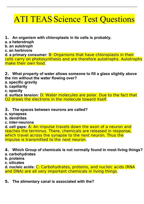 Teas Test Answers 的图像结果