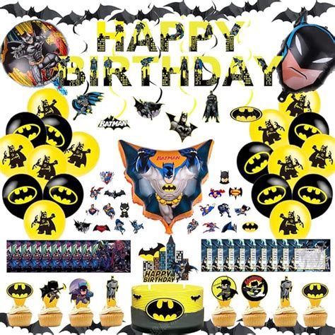 Buy 125 Pcs BatMan Birthday Party Supplies For Kids, BatMan Party ...
