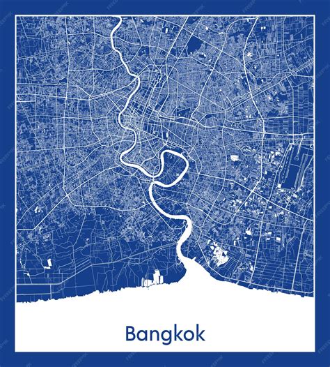 Premium Vector | Bangkok thailand asia city map blue print vector illustration