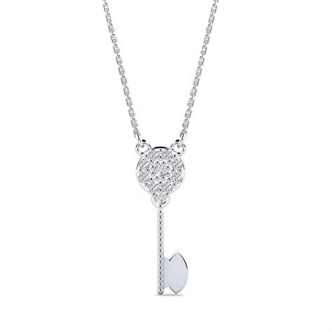 Order Women's Necklace Alphabet in Round cut 0.06 Carat 14ct White Gold ...