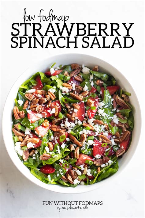 Low FODMAP Spinach Salad with Strawberries - Fun Without FODMAPs
