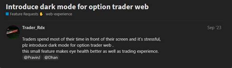 Introduce dark mode for option trader web - Feature Requests - MadeForTrade