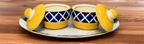 Buy Homefrills Handpainted Multi-Utility Storage Ceramic Jars ...