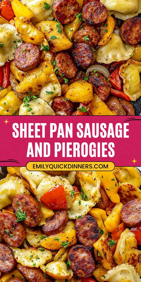Sheet Pan Sausage and Pierogies Recipe | Recipe | Easy sheet pan ...