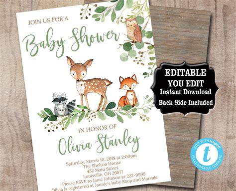 Diy Woodland Invitation Rustic Wedding Invitations: Beautiful Designs