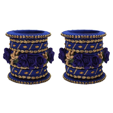 Sukriti Stylish Handmade Blue Flower Designer Silk thread Plastic Brid ...