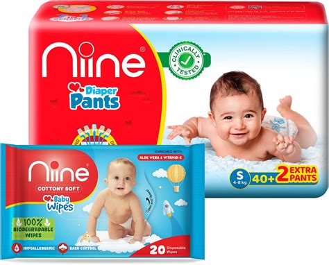 Buy Niine Combo of Baby Diaper Pants Small(S) Size (4-8 KG) 42 Pants ...