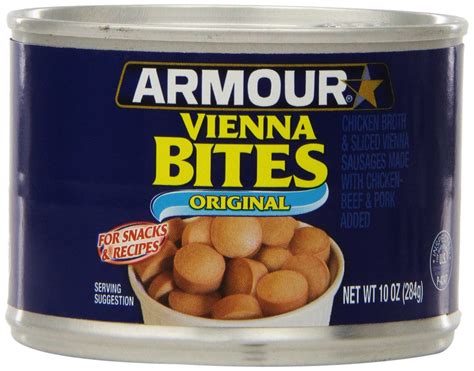 Armour Star Vienna Sausage Bites, Original KKS1 Flavor, Canned Sausage ...