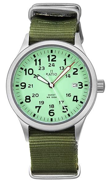 Buy RATIO Field Analog Watch Sapphire Crystal Nylon Strap Easy Reader ...