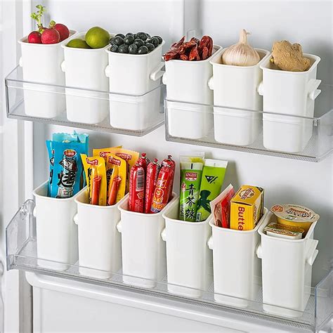 SR 6 Pcs Storage Containers, Detachable Food Refrigerator Organizer ...