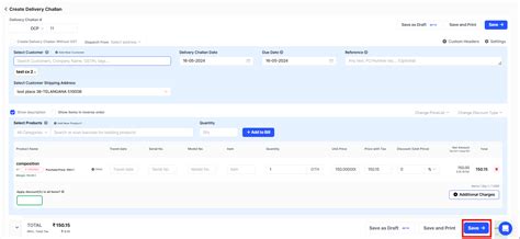 How to convert a sales invoice into a delivery challan on Web ...