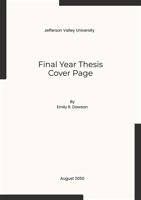 Free Academic Thesis Cover Page Template to Edit Online