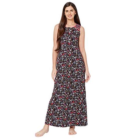 Buy juliet JLFN16386 XL Black Full length sleeveless Nighty at Amazon.in