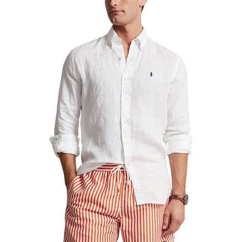 Polo Ralph Lauren | Linen Long Sleeve Shirt | Plain Shirt - Long Sleeve ...