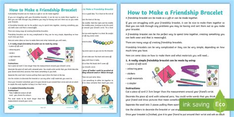 Friendship Bracelets for Preschoolers | Twinkl Worksheet