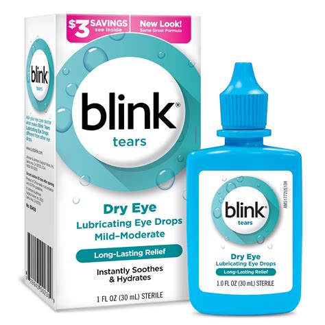 Blink Tears Eye Drops for Dry Eyes, Lubricating Eye Drops for Mild to ...