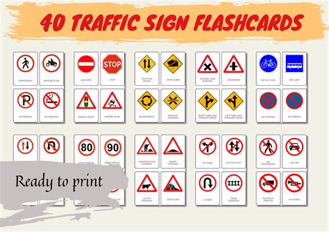Printable Road Signs Flashcards, Preschool Flashcards, Montessori Cards ...