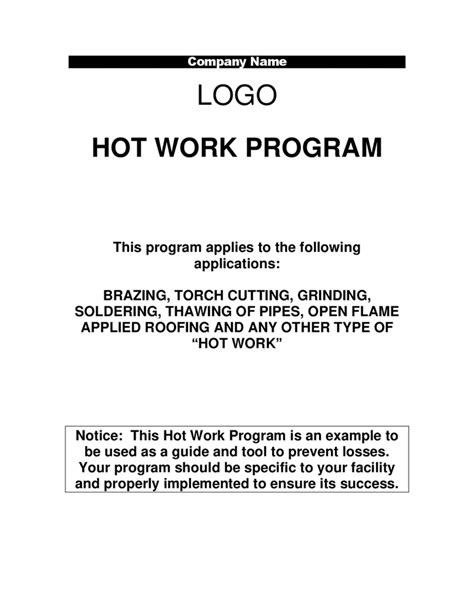 Image result for Hot Work Program PDF