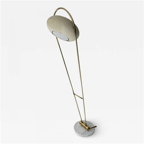 Floor lamp in brass, marble and lacquered metal by Angelo Lelii for ...