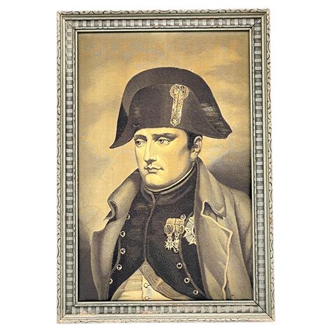 French Grisaille (Grey) Tapestry Portrait of Napoleon Bicorne Hat and ...