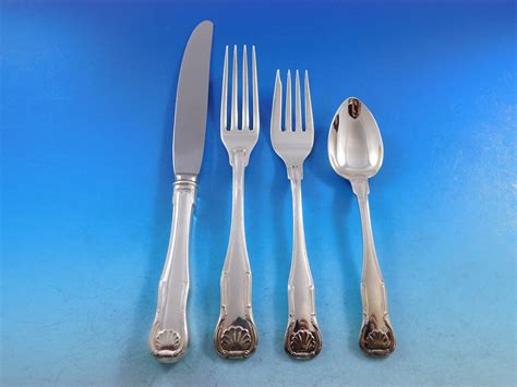 King by Kirk Stieff Sterling Silver Flatware Set Service 42 Pieces No ...