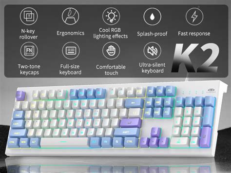 Magegee Creamy Keyboards K2 Classic Keyboard Wired Rgb Backlit 104 ...