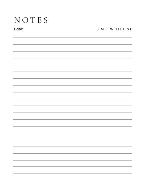 Free Notebook Paper Templates, Editable and Printable