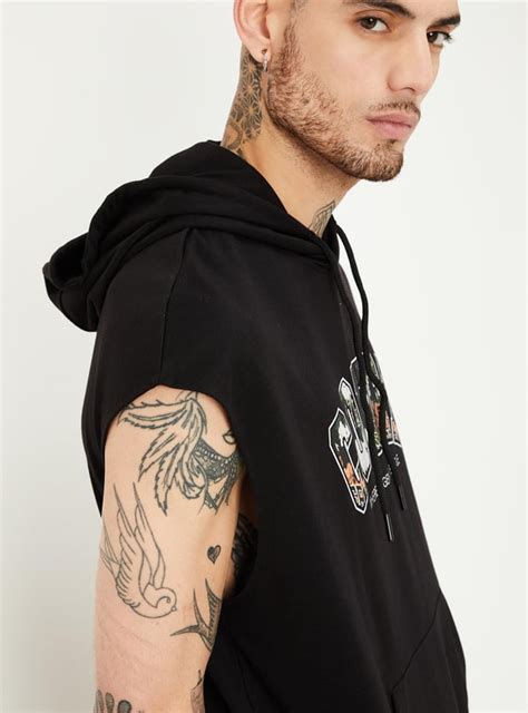Buy Men Printed Sleeveless Hooded T-shirt Online at just Rs. 799.0 ...