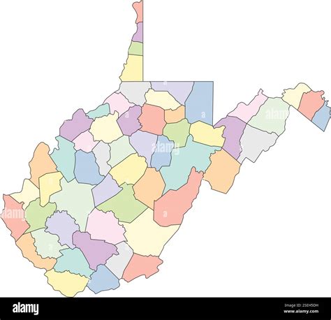 Editable vector file of the counties that make up the state of West ...