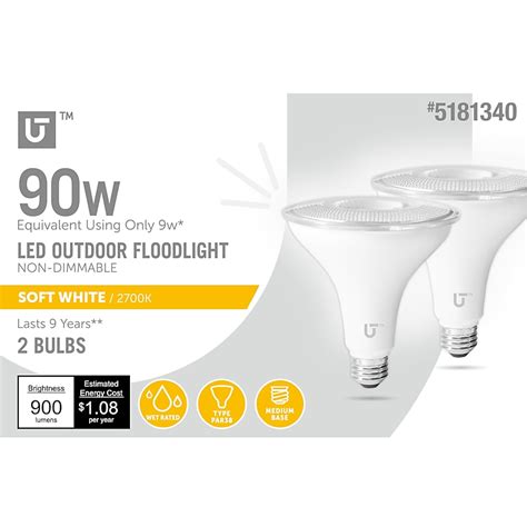 Utilitech 90-Watt EQ PAR38 Soft White E26 LED Spot and Flood Light Bulb ...