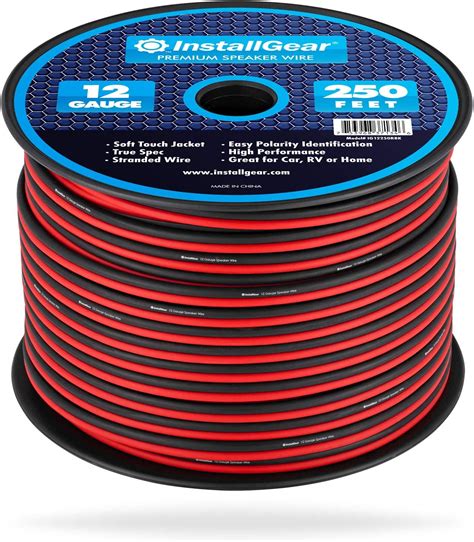 InstallGear 12 Gauge Wire AWG Speaker Wire (250ft - Red/Black ...