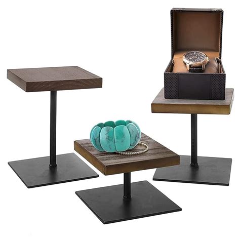 INDIAN DECOR 10333 Rustic Dark Brown Wood & Black Metal Various Height ...