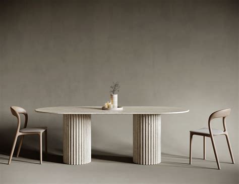 Fluted Oval Dining Table