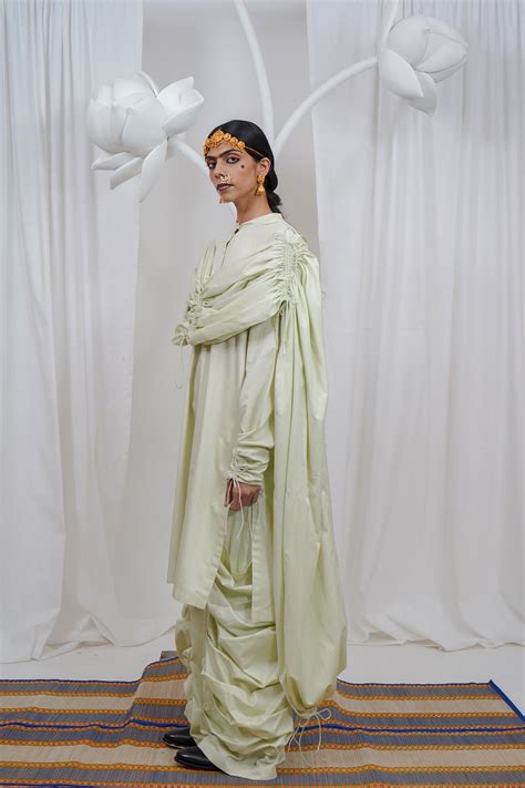 Gathered hoodie kurta set – Saim