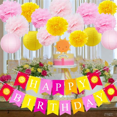 HappyField Sunshine First Birthday Decorations You Are My Sunshine ...