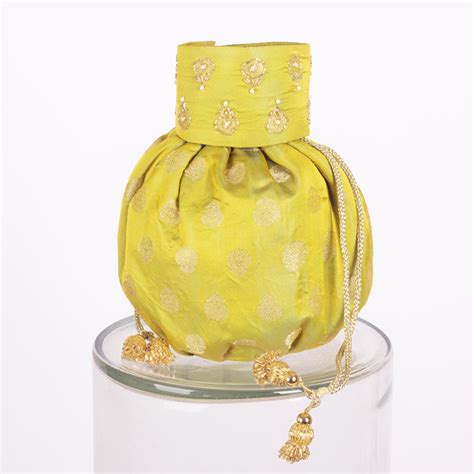 Guldavari Buti Green Banarasi Handwoven Silk Naaz Potli – Warp 'n Weft