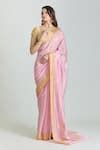 Buy Pink Chanderi Zari Pure Saree With Unstitched Blouse Piece For ...