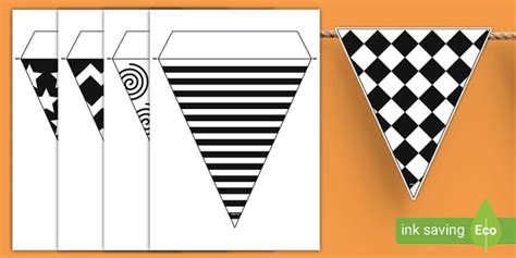 Black and White Area Bunting | Display | Babies | Twinkl