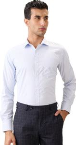 PARK AVENUE Men Self Design Formal Blue Shirt - Buy PARK AVENUE Men ...