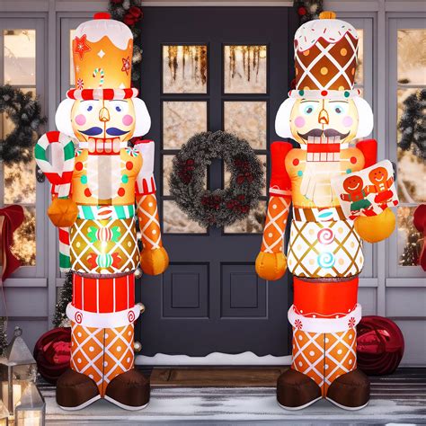 Ceenna 2 Pcs 8 Ft Inflatable Nutcracker Christmas Decor Outdoor ...