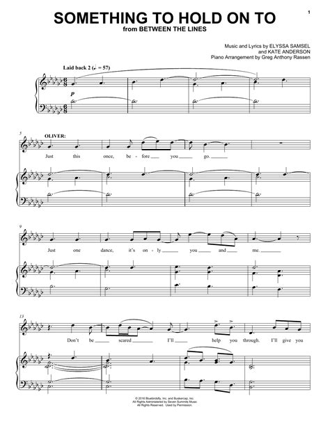 Elyssa Samsel & Kate Anderson Something To Hold On To (from Between The Lines) Sheet Music Notes ...