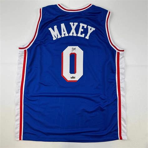 Facsimile Autographed Tyrese Maxey Philadelphia Blue Reprint Laser Auto ...